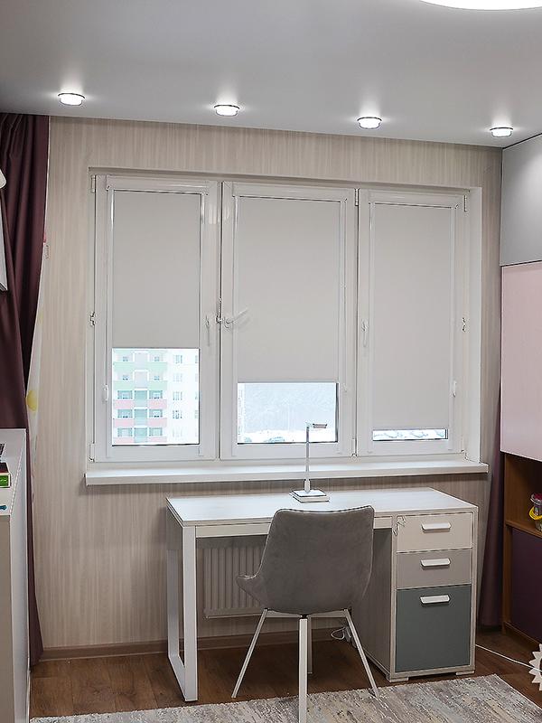 Рулонные жалюзи уни кассетной системы, ткань - блэкаут