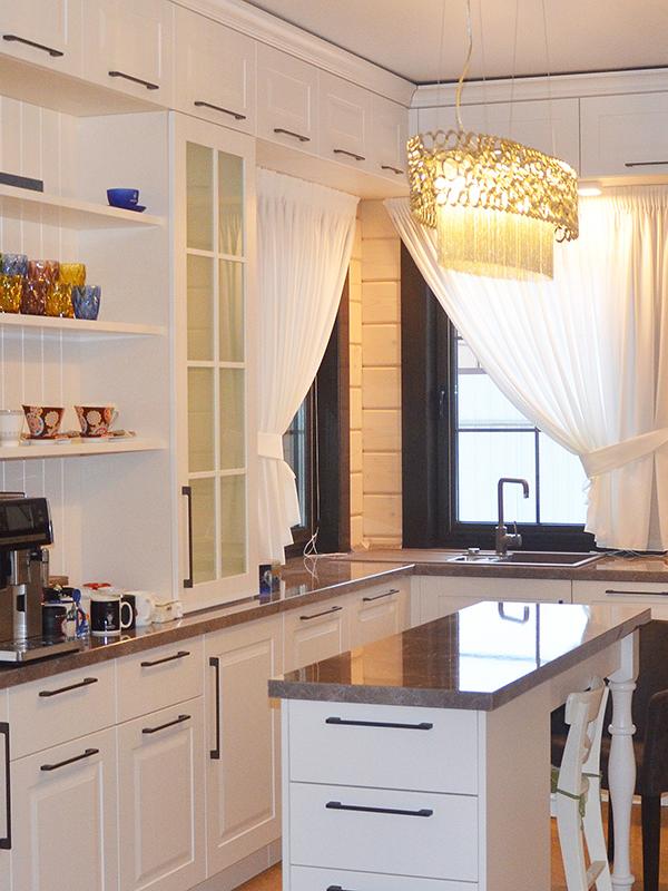 Шторы с подхватом для кухни